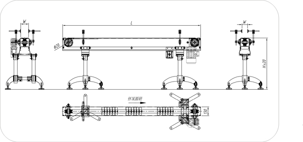 多排鏈板輸送機(jī)示意圖 多排鏈板輸送機(jī)示意圖